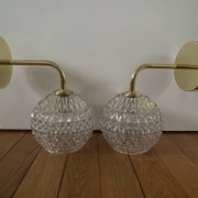 Pair of wall lights with vintage globes