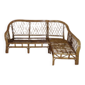 Vintage rattan corner sofa