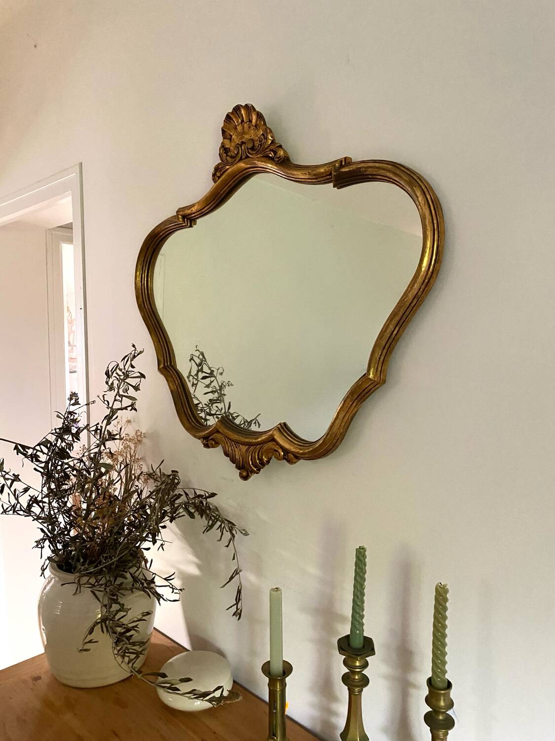 Antique Baroque Shell Mirror