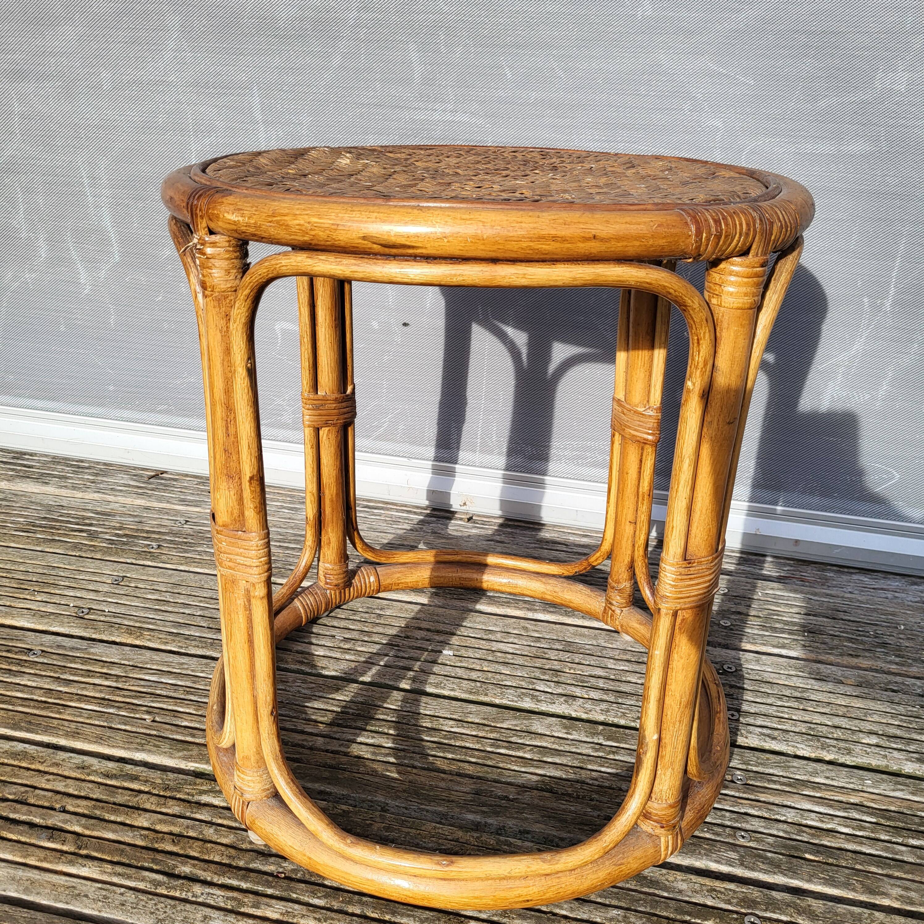 Jungle coffee table • Vintage rattan side table