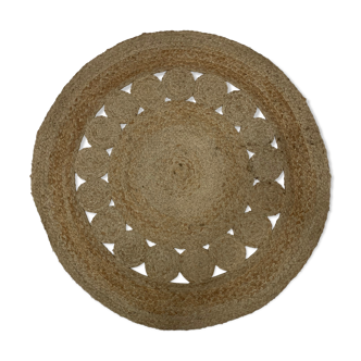 Round carpet in jute 90cm