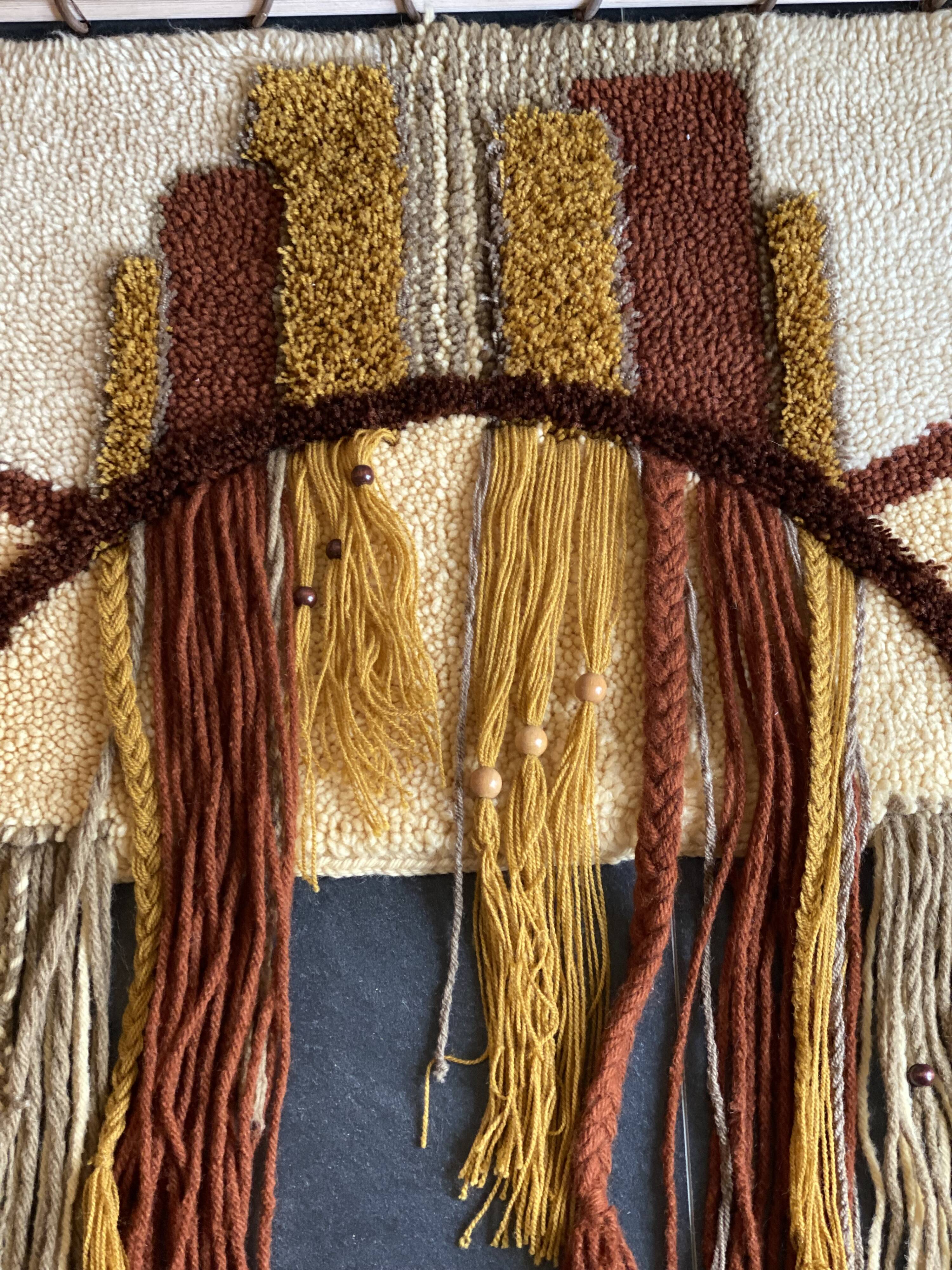 Tenture murale en macramé vintage fait à la main