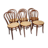 Lot de 6 chaises de bistrot cannées