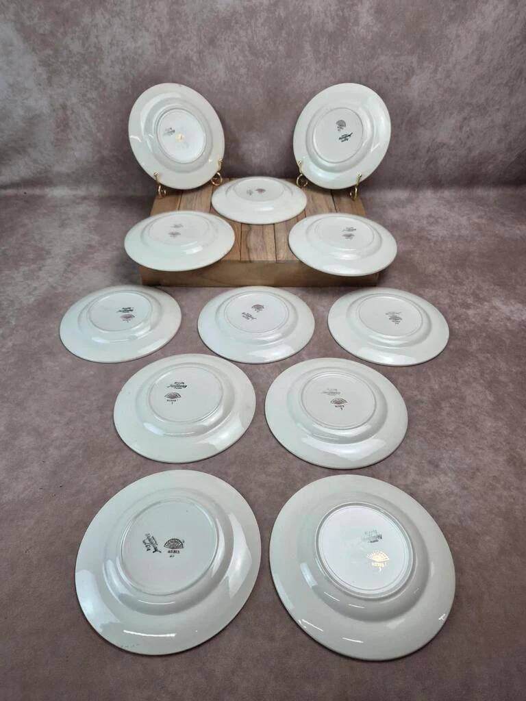 Lot de 12 assiettes à dessert Digoin Sarreguemines « rubis »