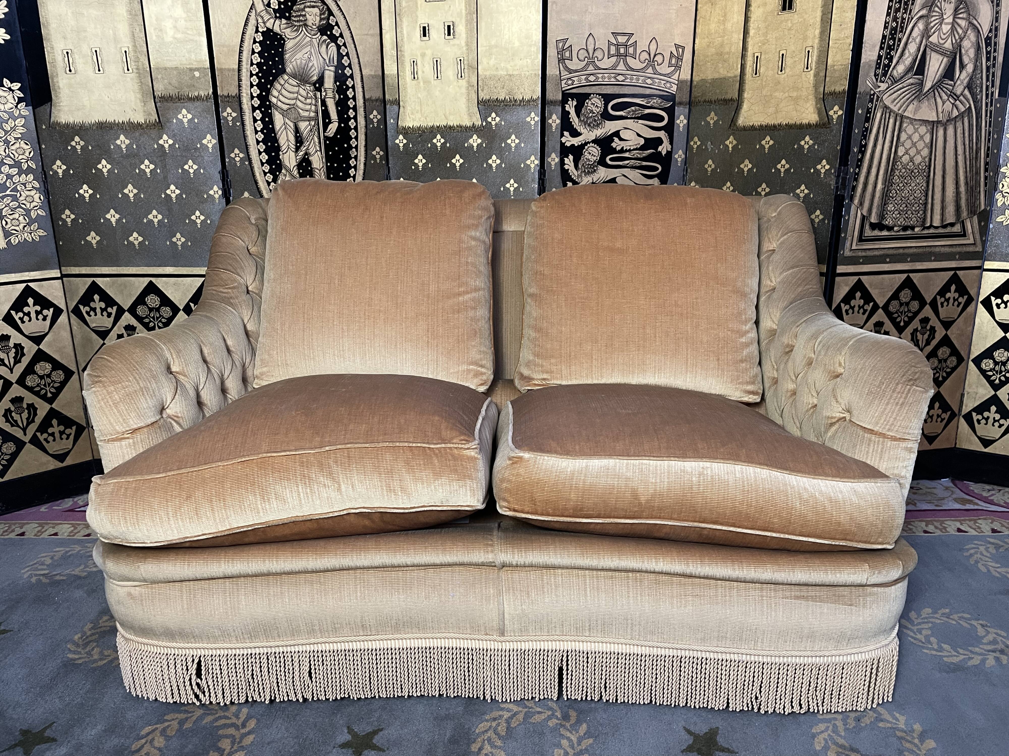 Gold velvet toad sofa