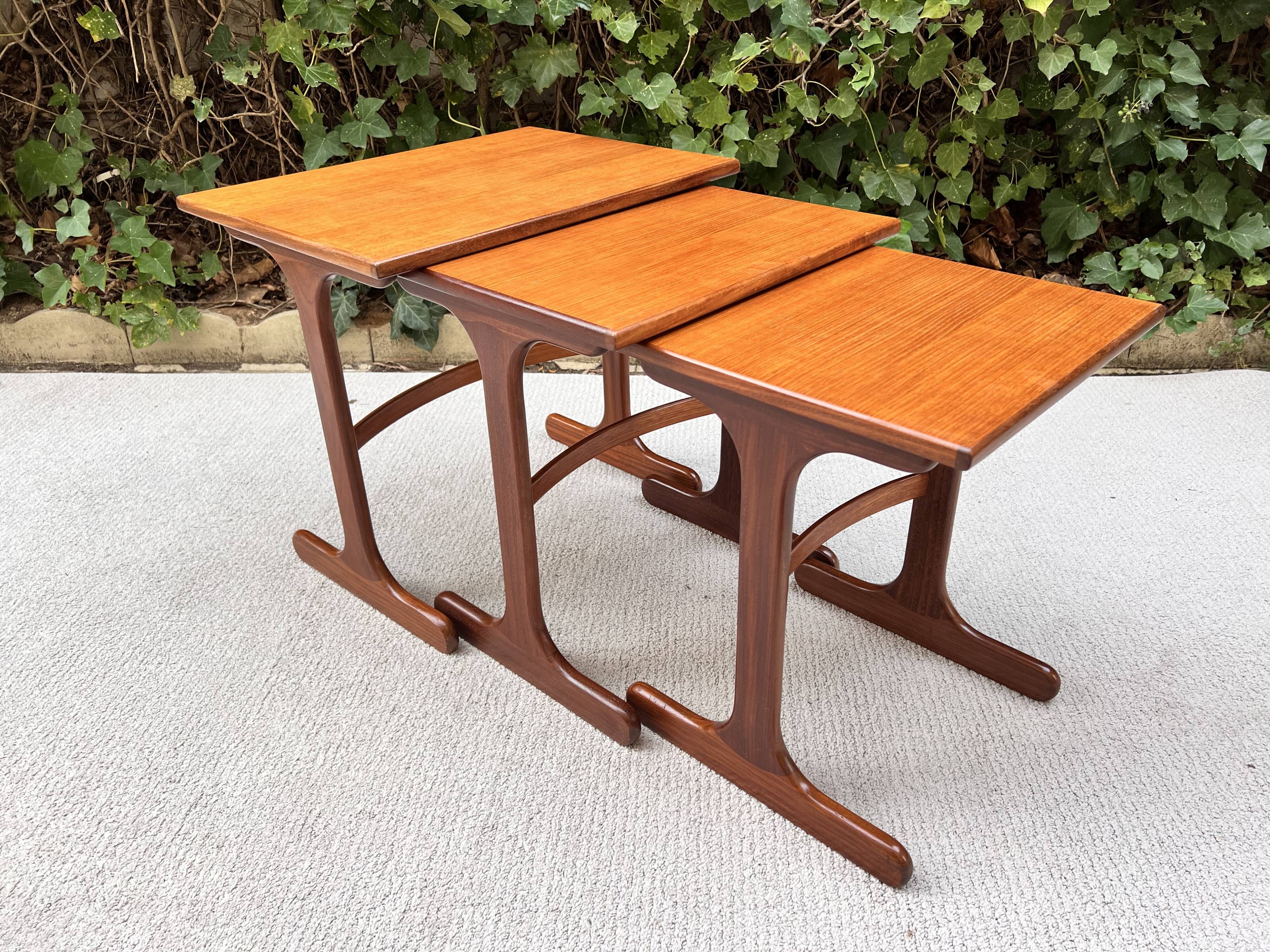 Vintage Scandinavian teak nesting tables by "Victor B Wilkins"