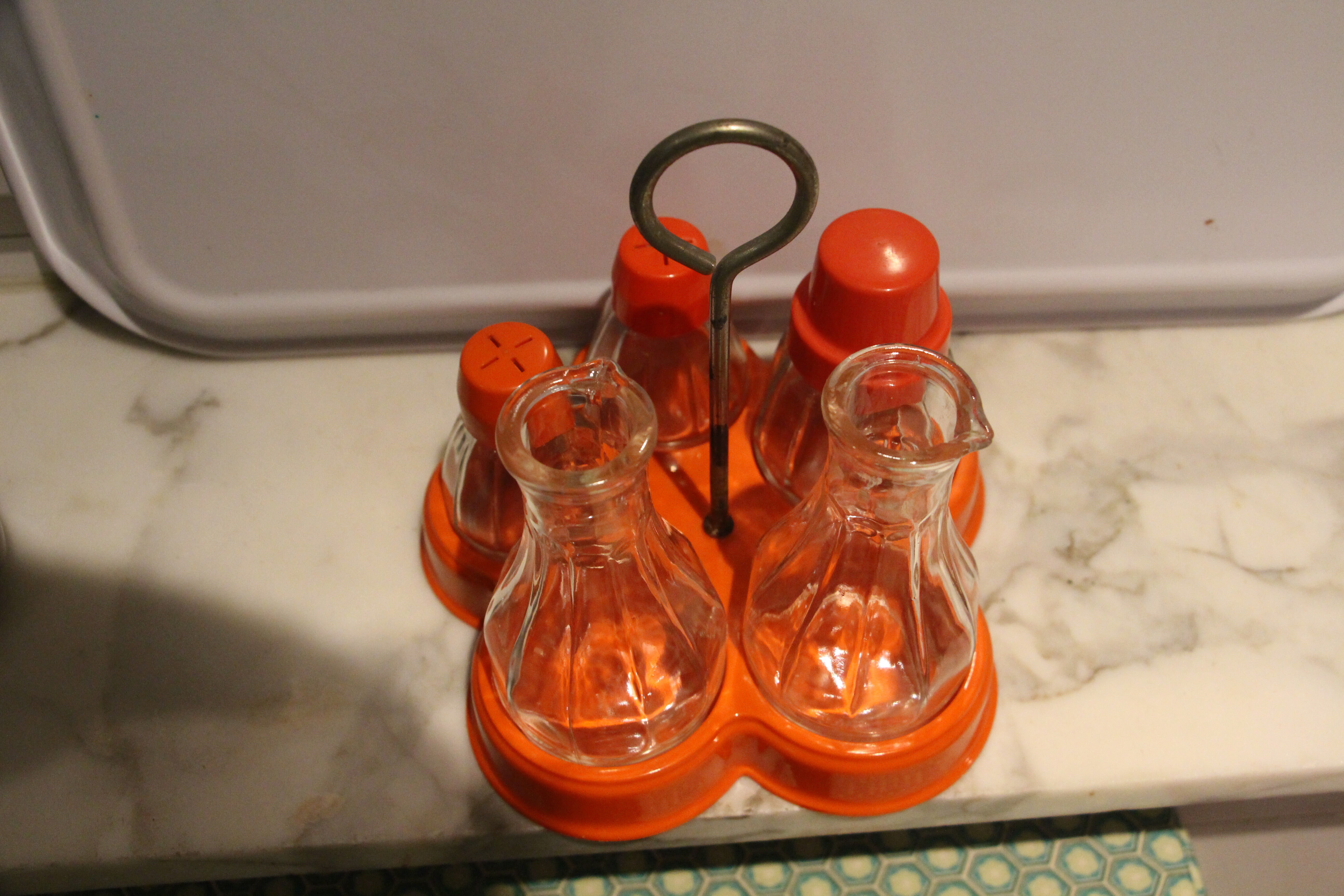 Pepper -salt orange 70's placemat