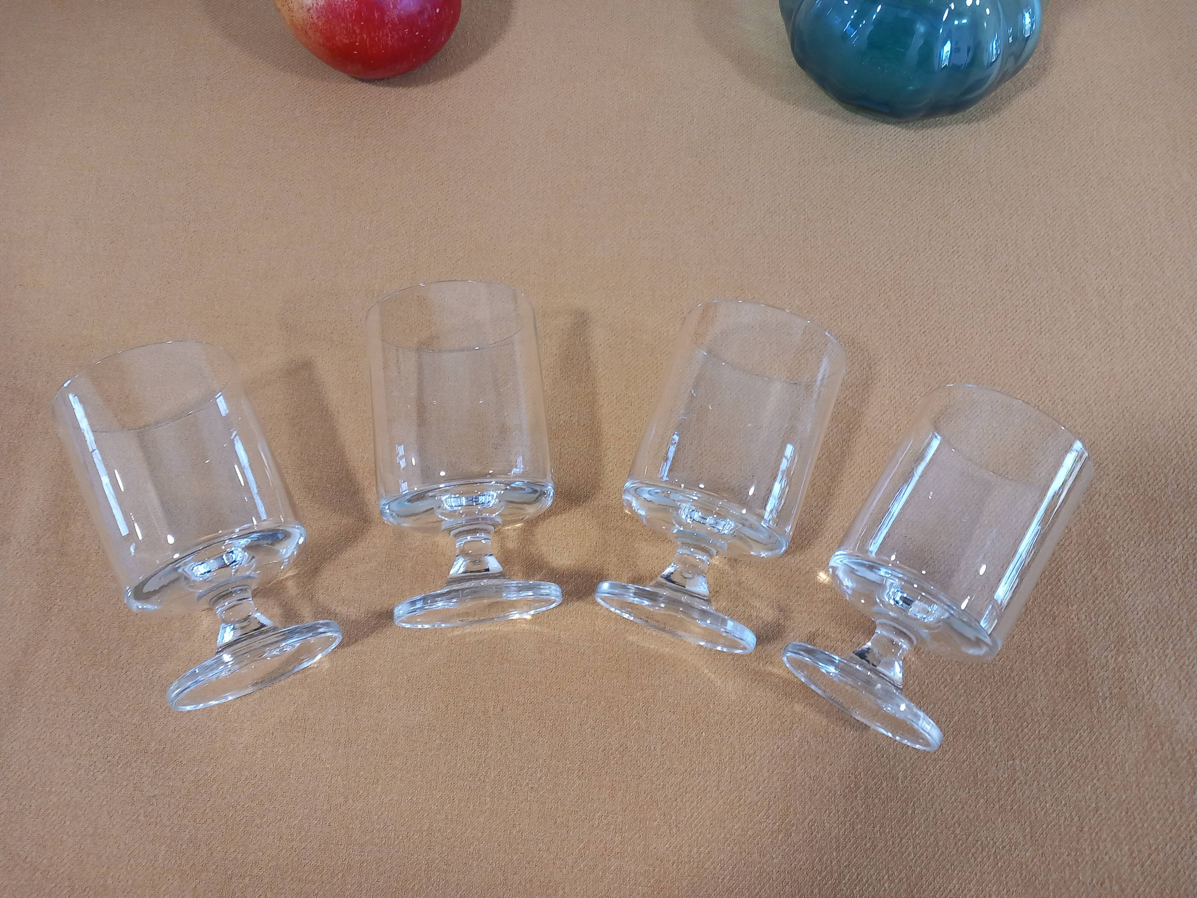 Set of 4 crystal stem glasses