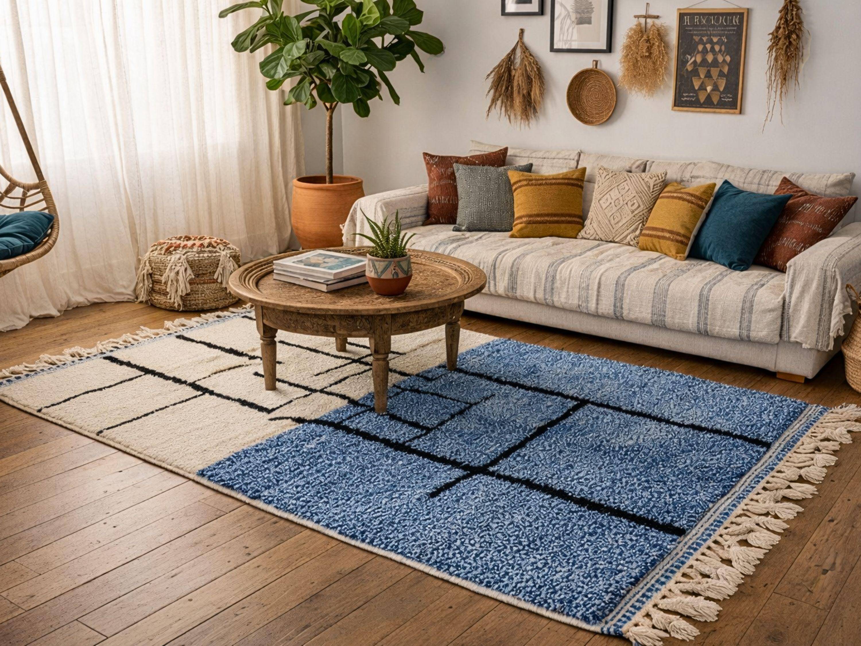 Tapis marocain artisanal authentique 3 x 2 m