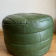 Green patchwork pouf in Sède leather