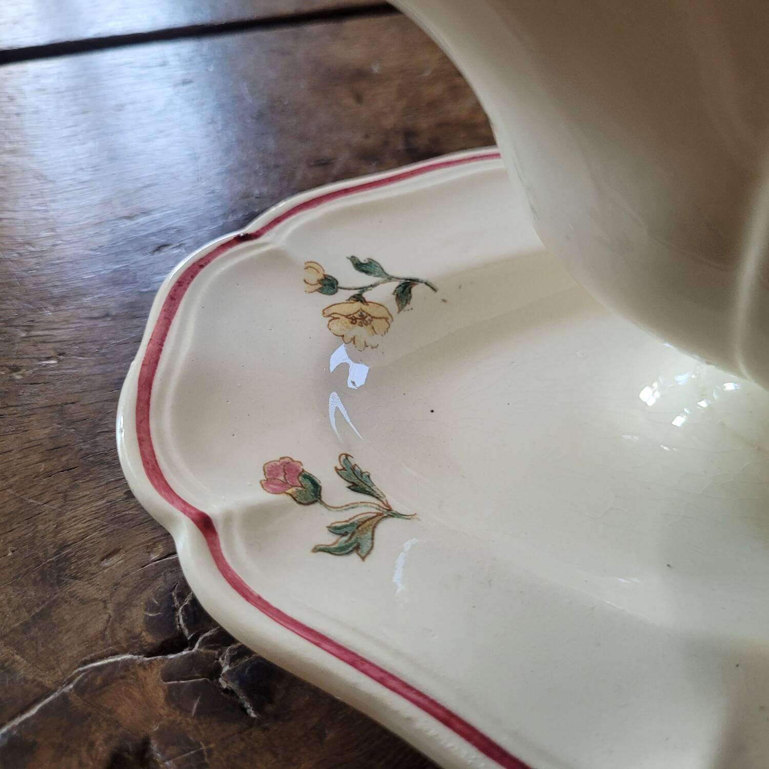 Rustic Sauce Boat Digoin Sarreguemines 1930