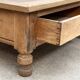 Exceptional oak coffee table, antique draper's table from the 19th century.