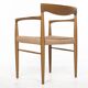 Chair by Henry W. Klein Bramin Oak with a new paper cord