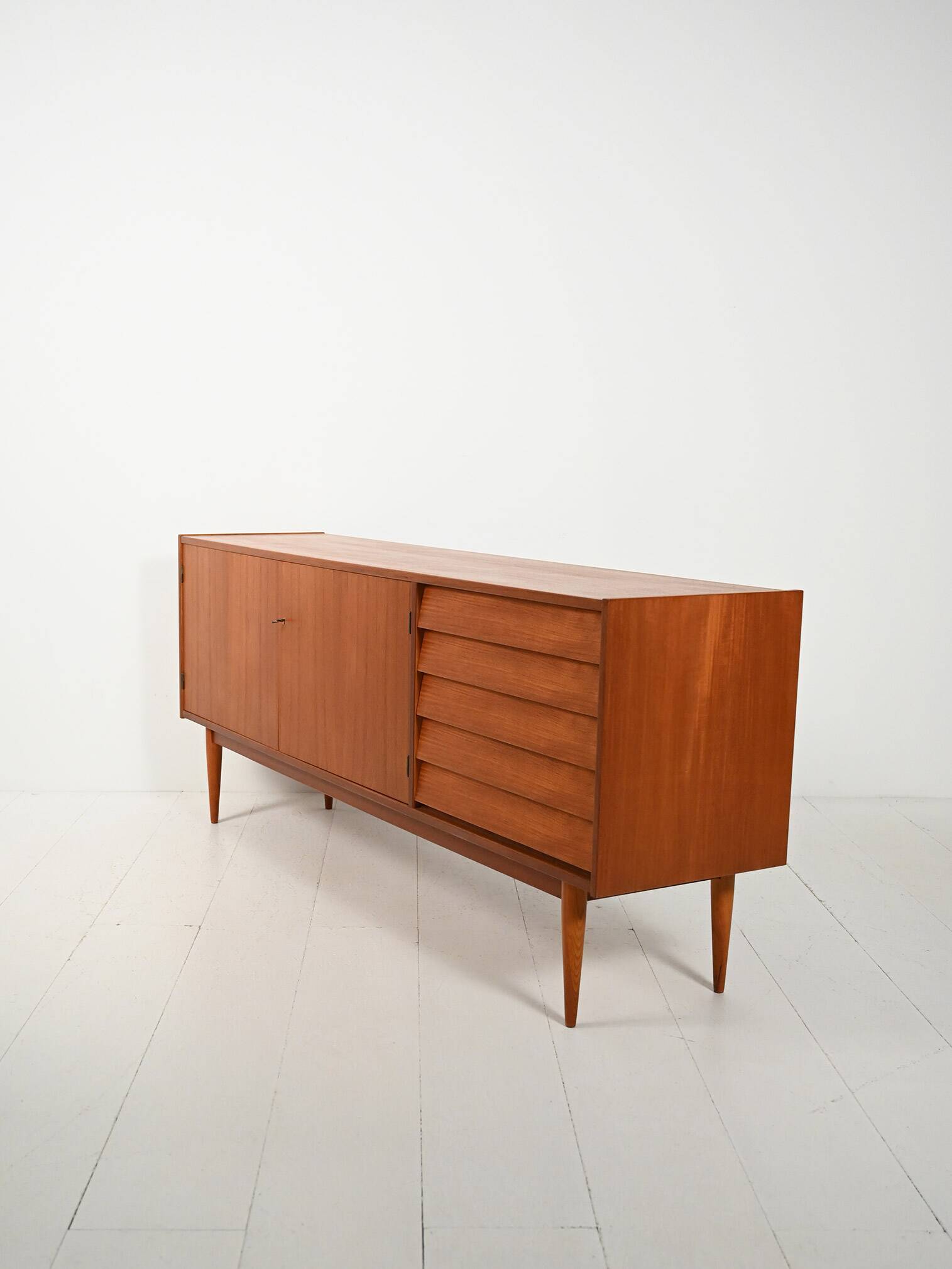 Scandinavian sideboard with tile-style drawers from the 1950s