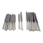 Ercuis Art Deco, 24 knives: 12 table knives + 12 dessert and cheese knives.