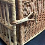 Panier cage osier/rotin de transport voyage pour chat, animaux