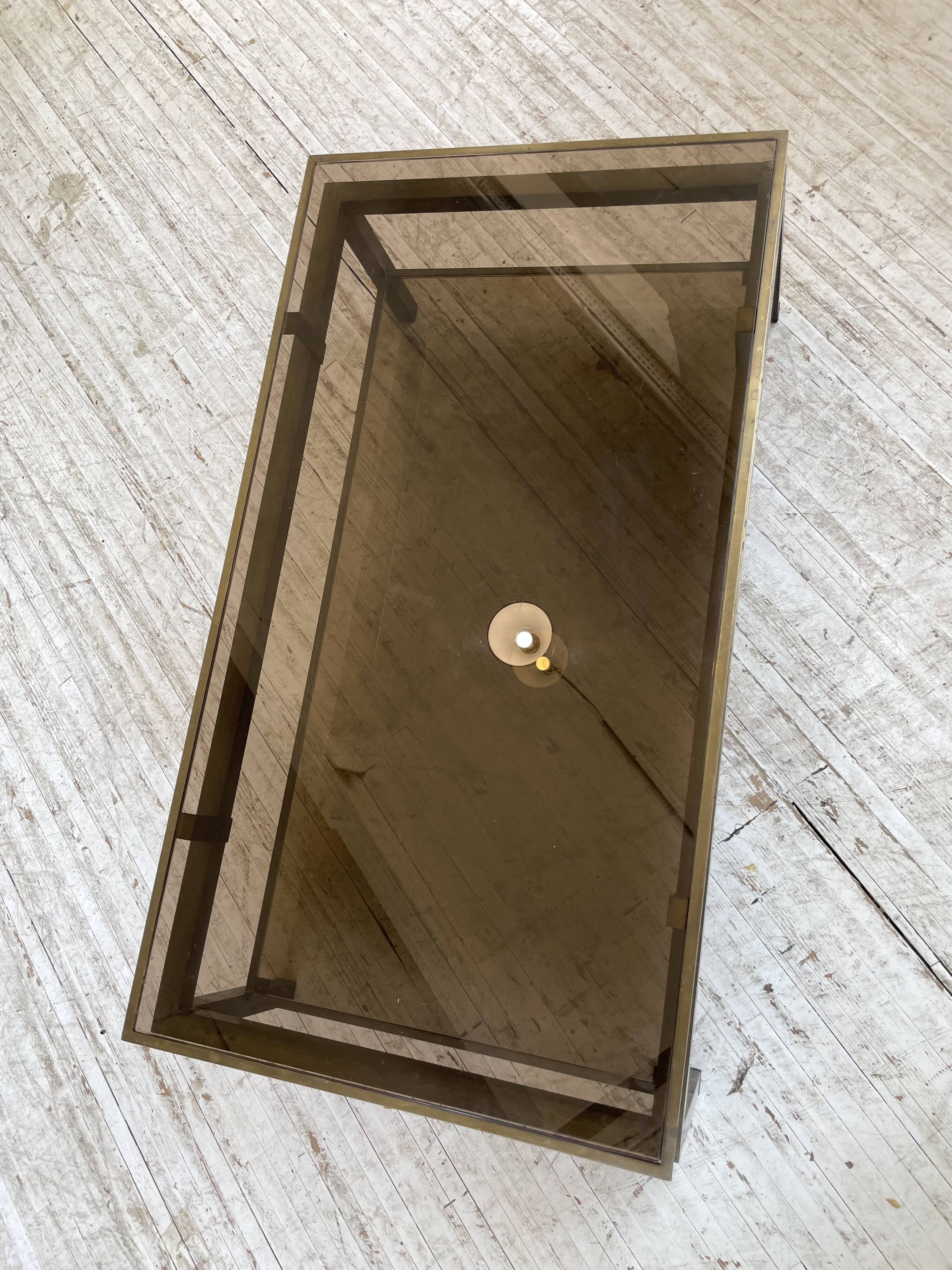 Brass coffee table attributed to Guy Lefevre for Maison Jansen
