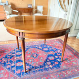 Louis XVI round table in solid wood – extendable to 210 cm – 2 extensions