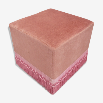 Pouf rose velours