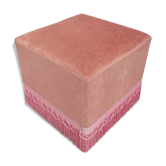 Pink velvet pouf