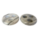 Pair of white and grey marble candlesticks
