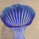 Vase Soliflore En Cristal Taillé Bleu Cobalt