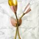 Vintage 1950s brass double wall sconce in the Italian Stilnovo style
