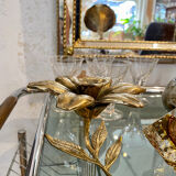 Brass flower candle holder