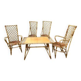 5-piece rattan living room from the 50s/60s
