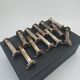 Silver-plated shell knife rests. Ravinet Denfert.