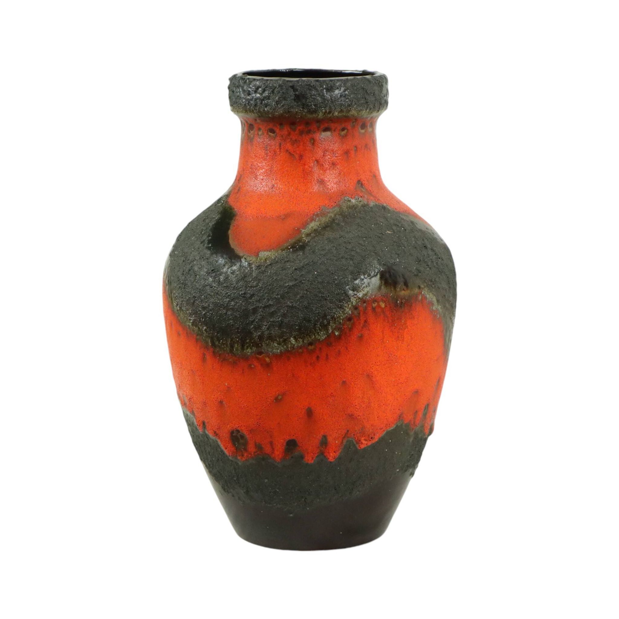 Large Orange Fat Lava Vase West Germany Carstens 7315-45