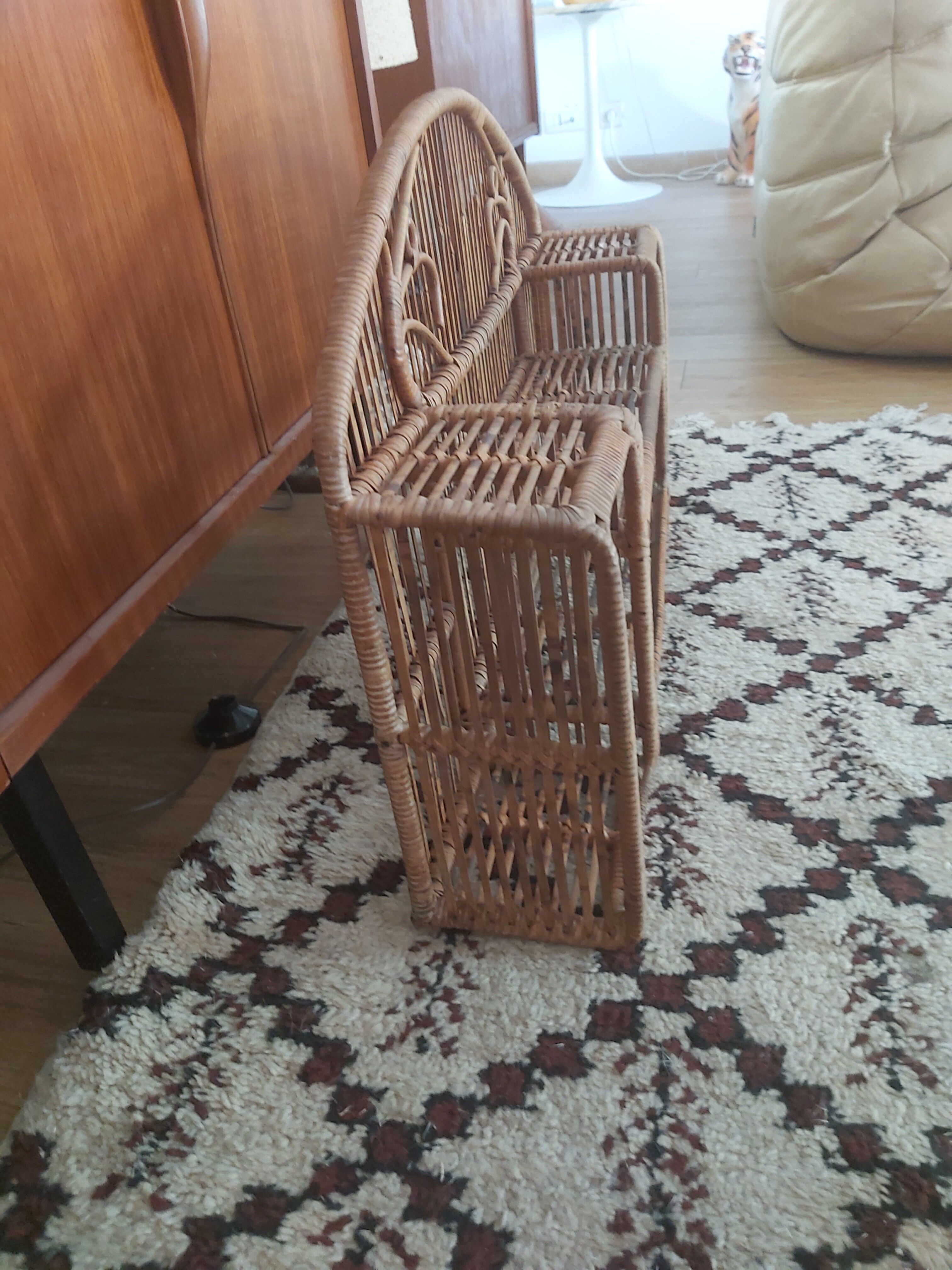 Vintage rattan shelf