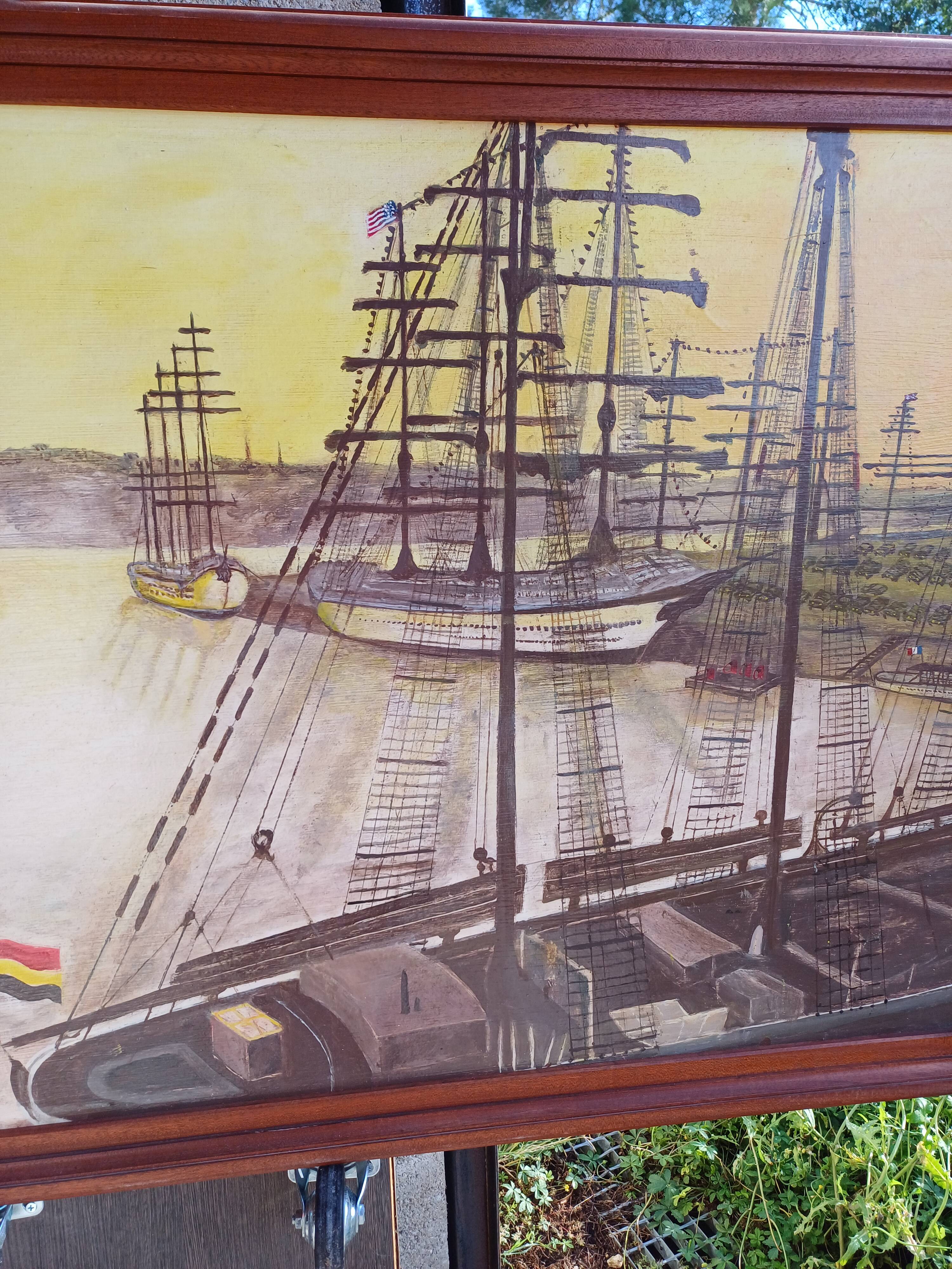 Oil on marine panel by henry sola