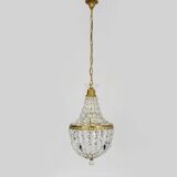 Antique hot air balloon chandelier with glass pendants. 1950s-1960s