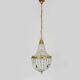 Antique hot air balloon chandelier with glass pendants. 1950s-1960s