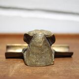 Vintage Dog Head Bronze Pen Holder