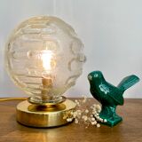 Lampe à poser globe vintage en verre