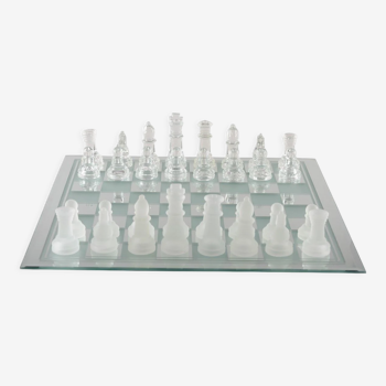 jeu échecs en verre