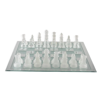 jeu échecs en verre