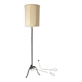Vintage floor lamp in wrought iron and bronze 50s