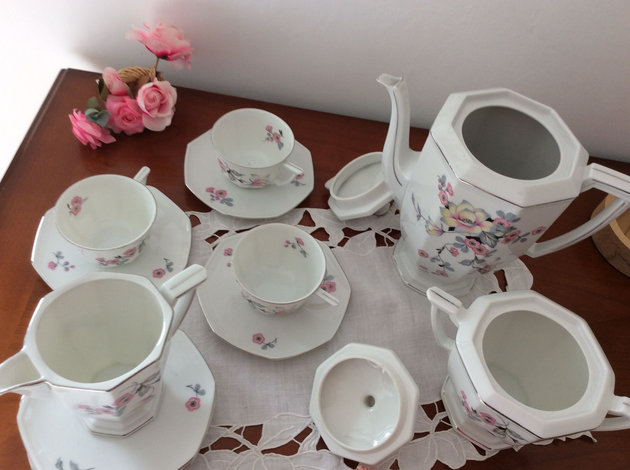 Fine porcelain coffee set EPIAGE D.F. Czechoslovakia of the 30s