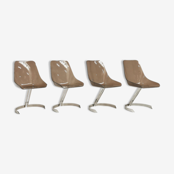 Suite de 4 chaises altuglas, 1970