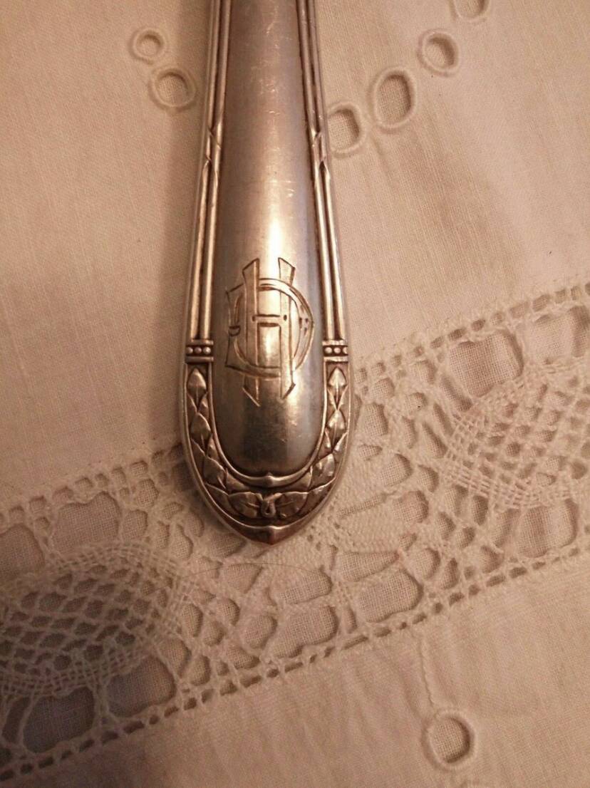 Filled silver serving fork