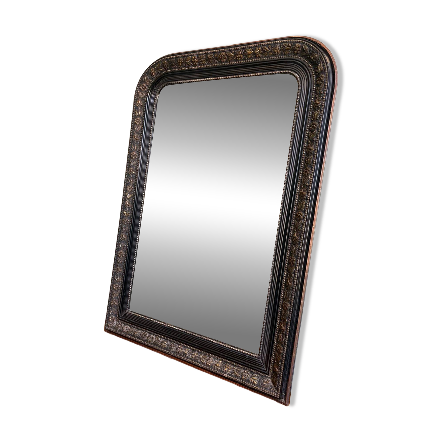 Miroir Louis Philippe noir et doré