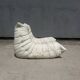 100% authentic Ligne Roset Togo 1-seater + pouf original leather Black & White