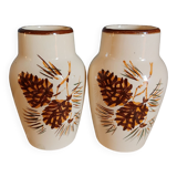Paire de vases anciens Estampillés LONGCHAMPS - 15 cm
