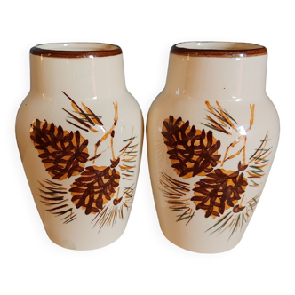 Pair of antique vases Stamped LONGCHAMPS - 15 cm
