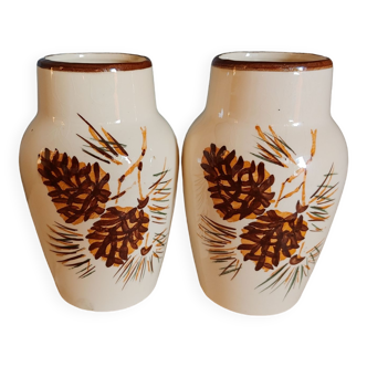 Paire de vases anciens Estampillés LONGCHAMPS - 15 cm