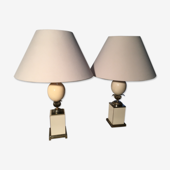 Paire de lampes oeufs style Hollywood Regency