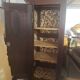 Vintage Louis Philippe style bonnetière wardrobe from the 1800s in cherry wood.